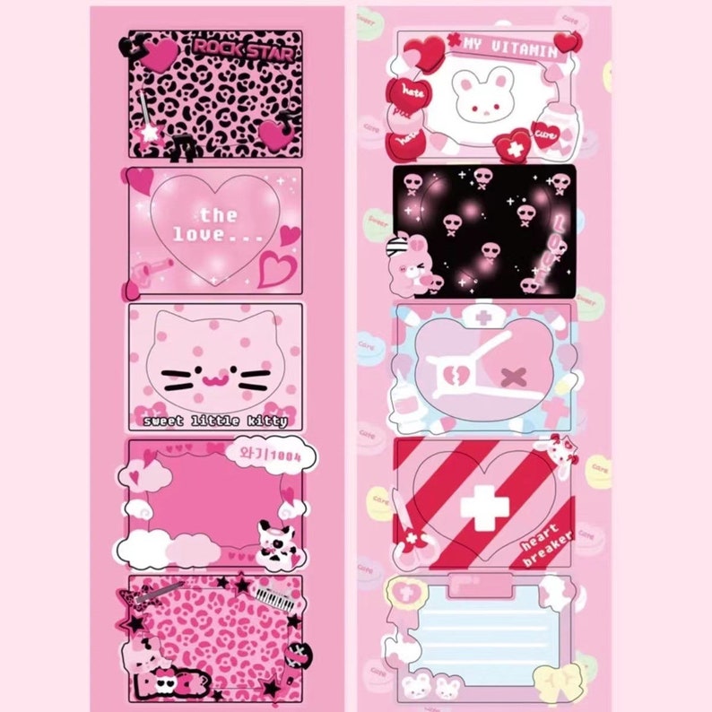 Kawaii Kpop Toploader Deco Sticker Sheet Strawberry Cake Etsy