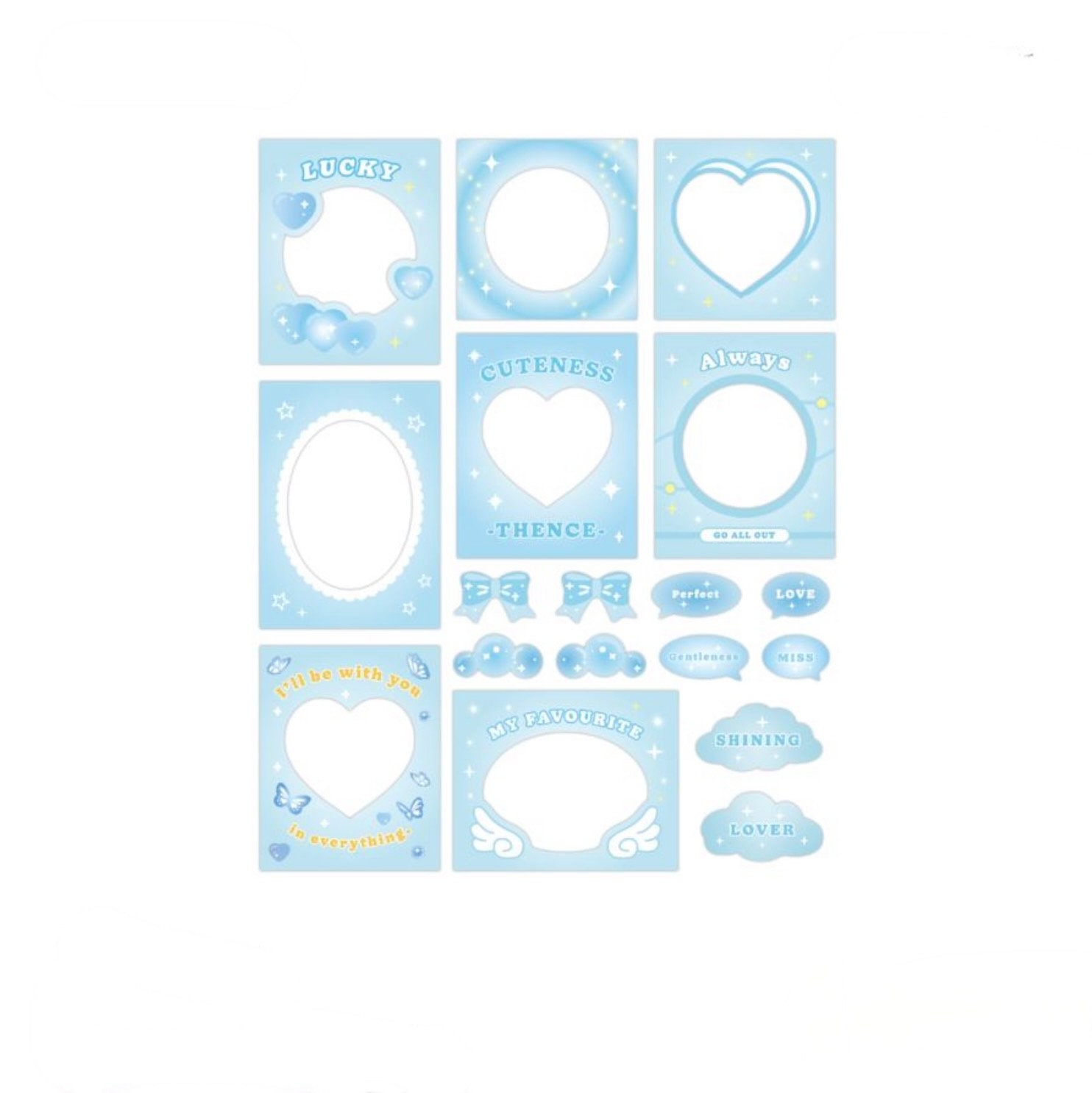 Kpop Toploader Deco Sticker Sheet, Chat Bubble Stickers, Error 404