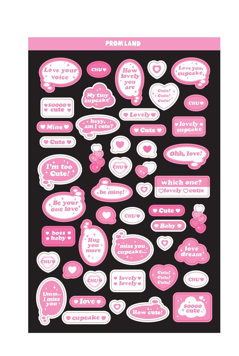 Kpop Toploader Deco Sticker Sheet Chat Bubble Sticker Sheet Etsy