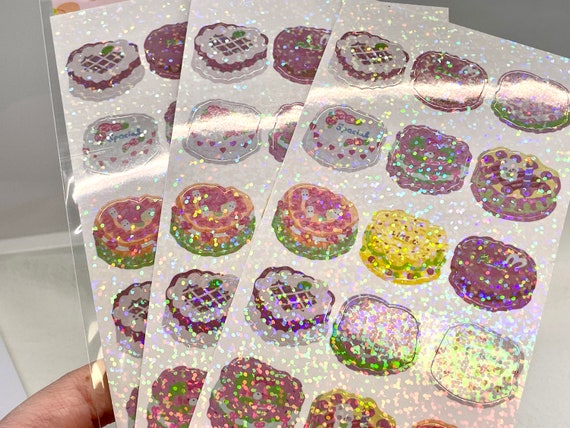 Holographic Heart Bubble Deco Sticker Sheet, Laser Soap Bubble Stickers,  Kpop Toploader Deco Sticker, Rainbow Scrapbooking, Planner Stickers 