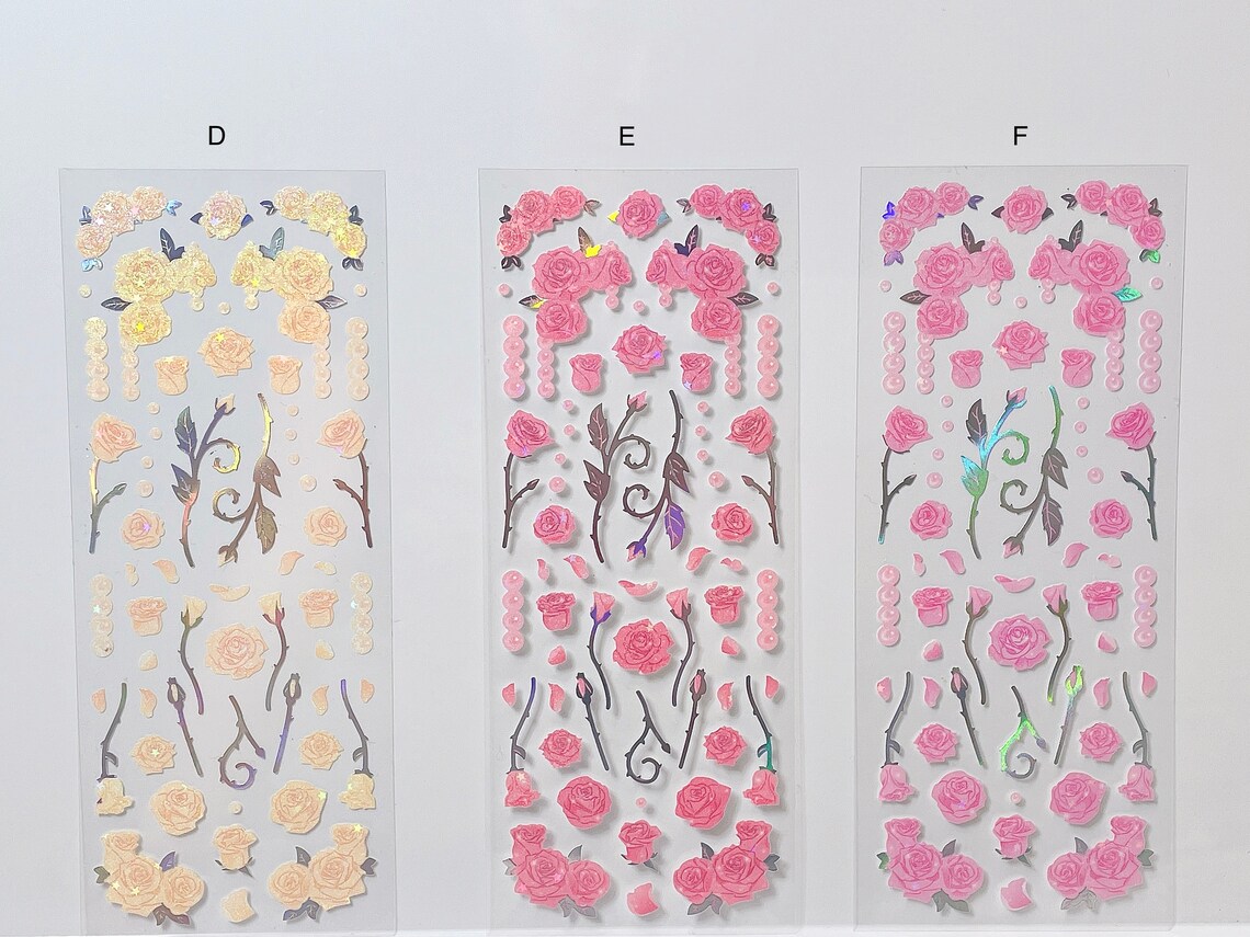 Polco Rose Pearl Sticker Sheet Kpop Toploader Deco Sticker Etsy