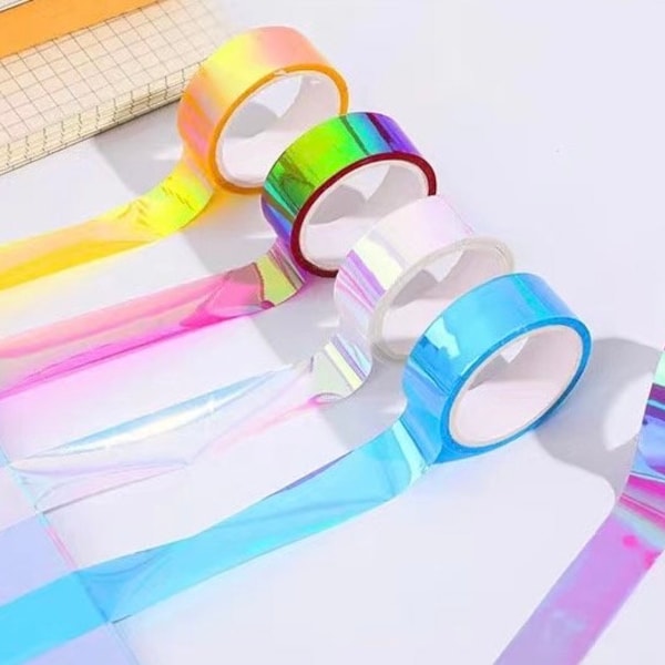 Holographic deco tape, holo opalescent masking tape