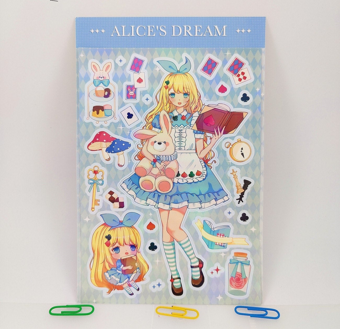 Kawaii Girl Deco Sticker Sheet Holographic Angel Bear - Etsy
