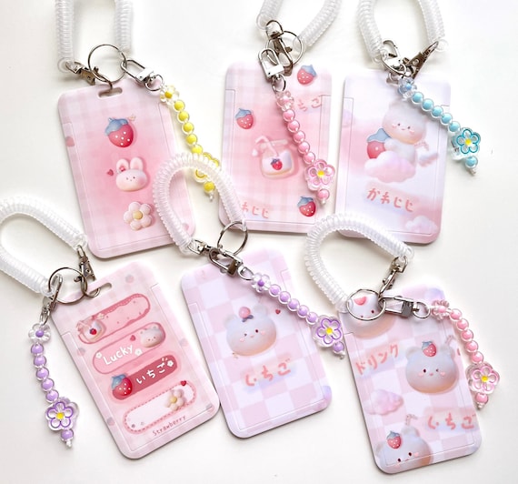 Kawaii Cute Pink ID Photocard Holder, Badge Holder With Flower Keychain,  Student ID Card Holder -  Canada