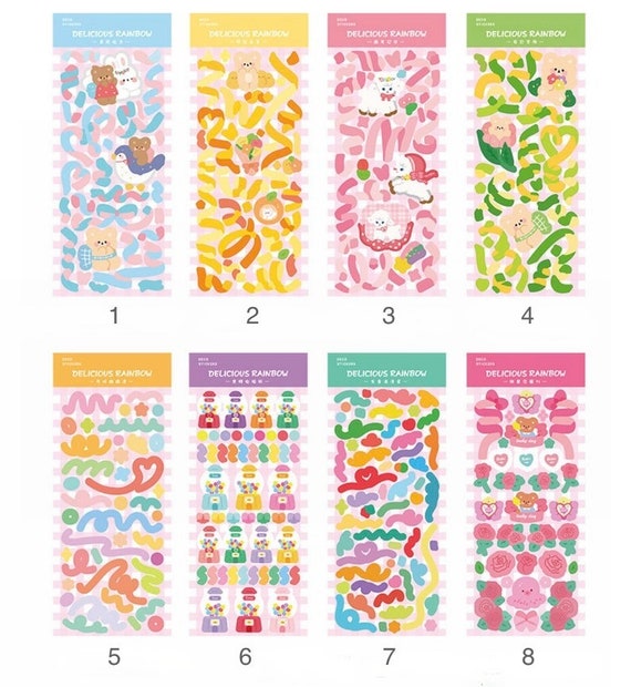 Colorful Ribbon Deco Stickers, Bling Bling Stickers, Toploader Stickers 