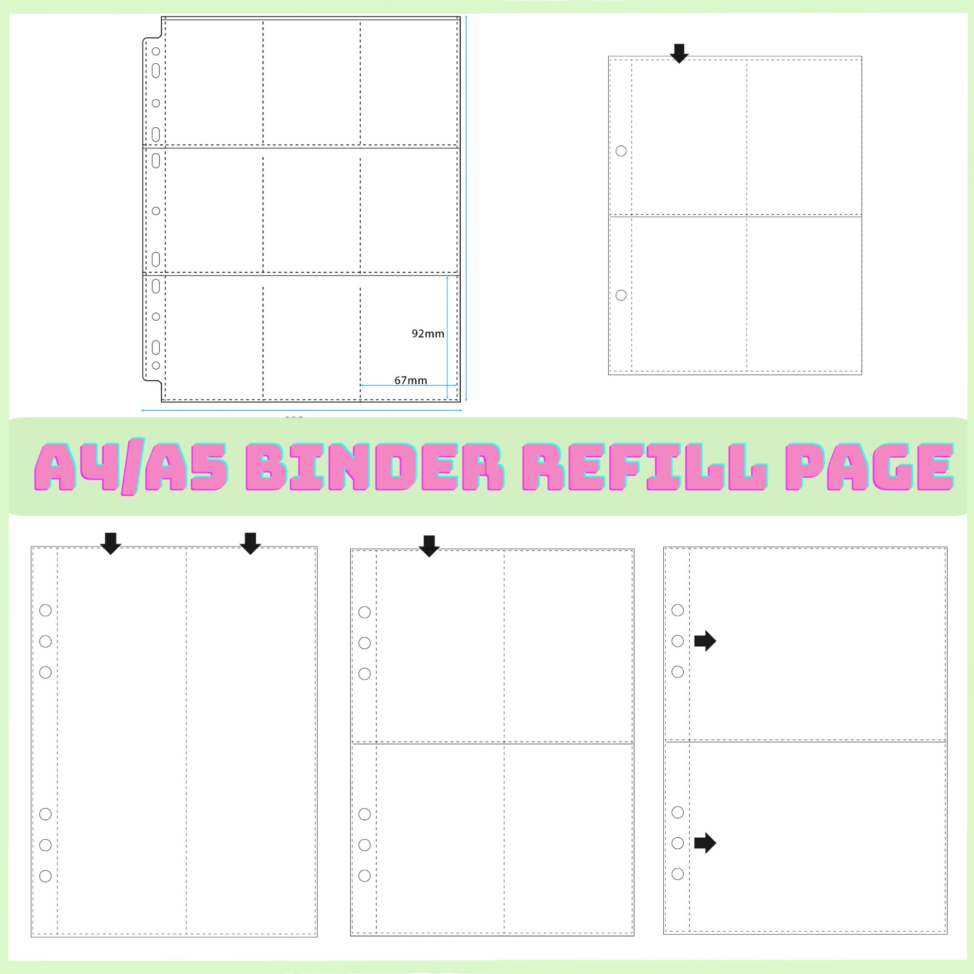 Photo Album 4x6 with 100 Pockets Set 6 Ring A5 Binder with 25pcs  Double-Sided 2 Pockets Sleeves Kit Clear PVC Photocard Albums for Tickets  Business