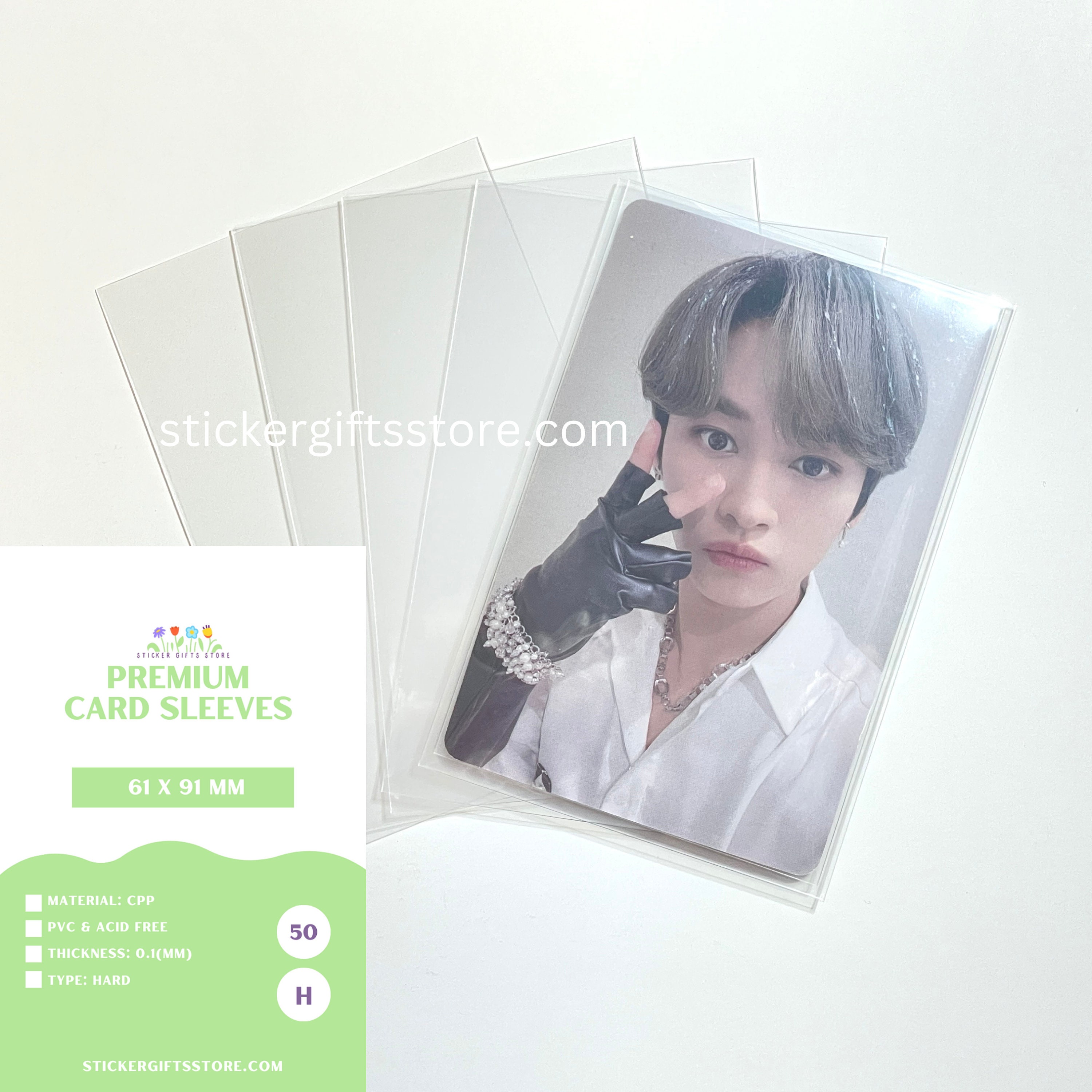 50 Sheets Kpop BTS Album Photocard Size(56x87mm) Hard Type Premium Clear  Sleeves