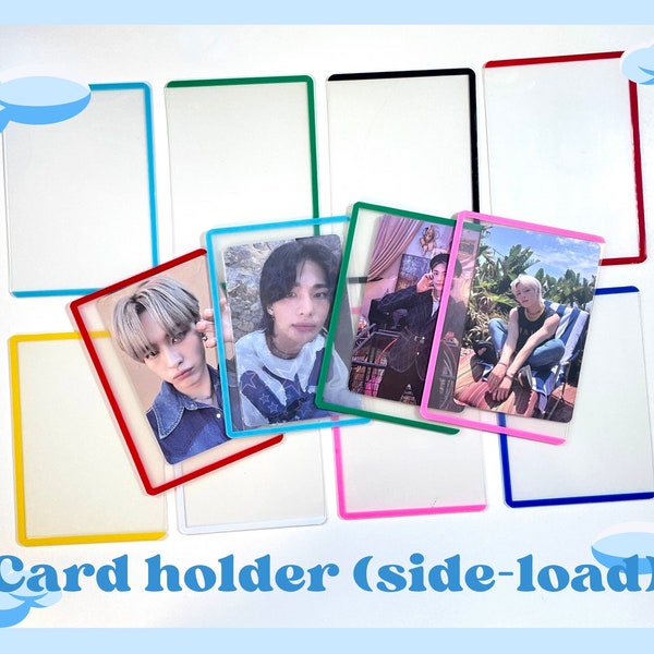 Color frame Kpop photocards holder, side-load idol photo card holder with double side protective film