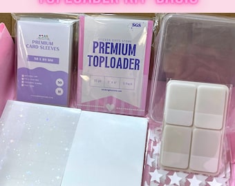 Kpop Toploader basic kit, trading photocards packing supply, game card trading toploader, Clear premium cards sleeves, cards tabs, card case