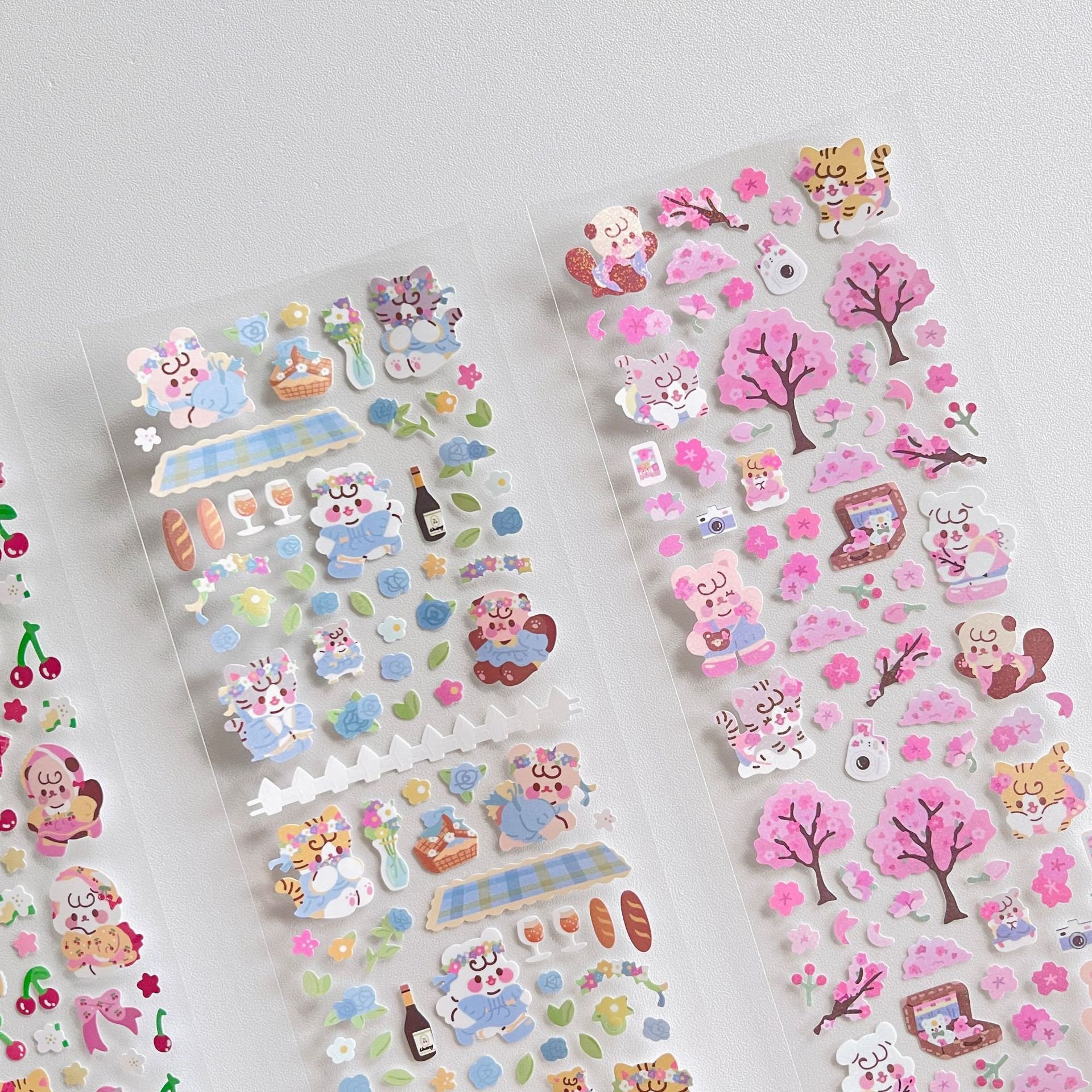 Kpop Toploader Deco Sticker Sheet, Cute Animal Stickers, Tulip Sakura  Cheery Stickers 