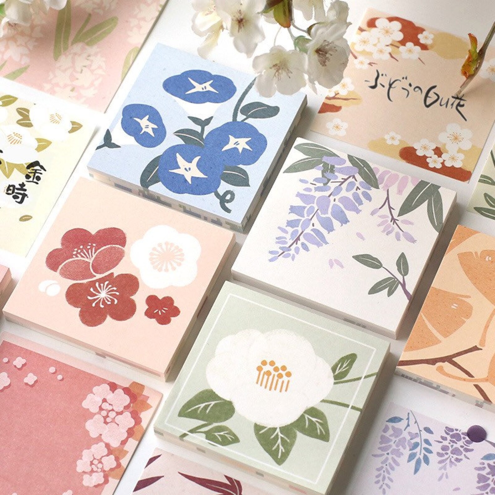 90 Pages Floral Nonsticky Memo Pad Flower Note Pad Etsy