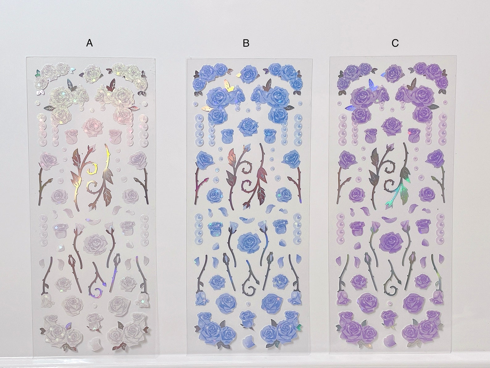 Polco Rose Pearl Sticker Sheet Kpop Toploader Deco Sticker Etsy