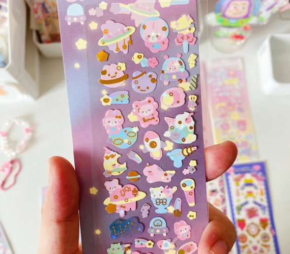 Cute Bling Bling Bunny Deco Sticker, Cute Hospital, Sweet Space, Fairy,  Seal Stickers, Card Making Decoration Stickers 