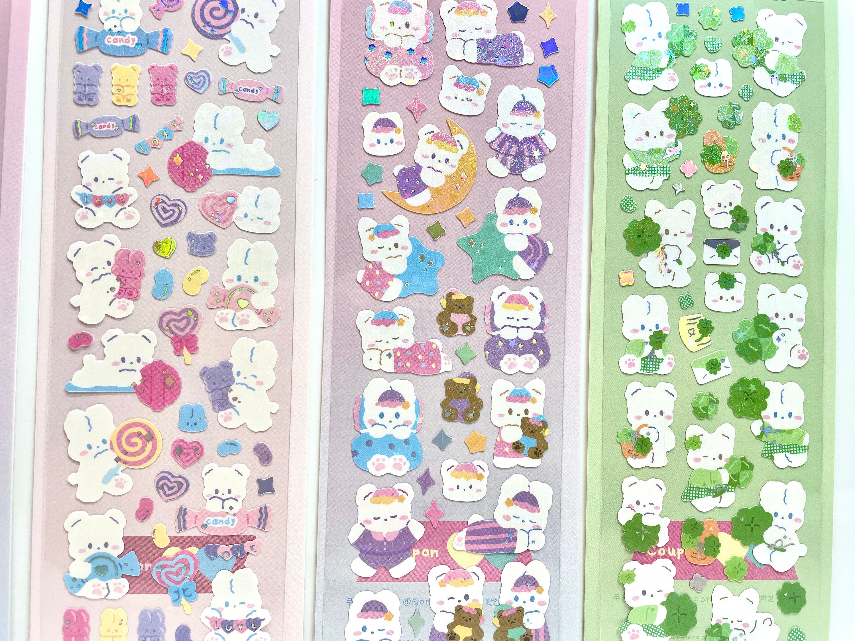 Clear Sticker Sheets Kawaii Stickers, Planner Stickers, Random Sticker  Packs, Bear and Bunny, Korean Stickers, Sticker Sheets, Deco -  Norway