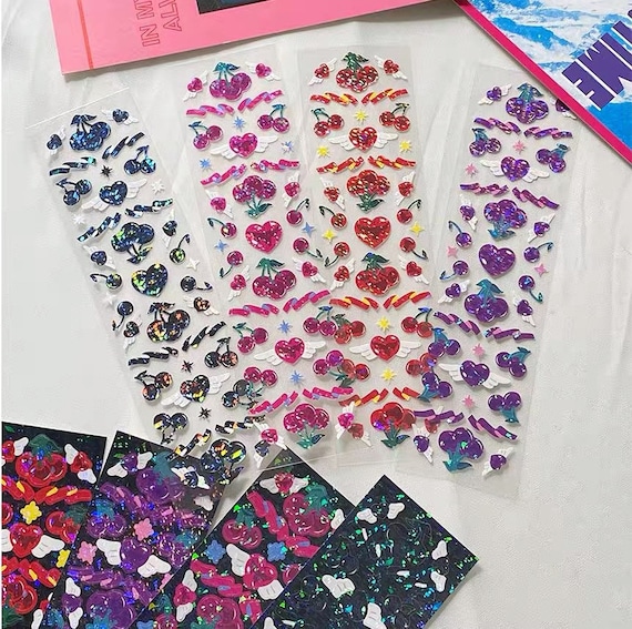 Bling Bling Toploader Kpop Deco Sticker, Butterfly Sticker, Card