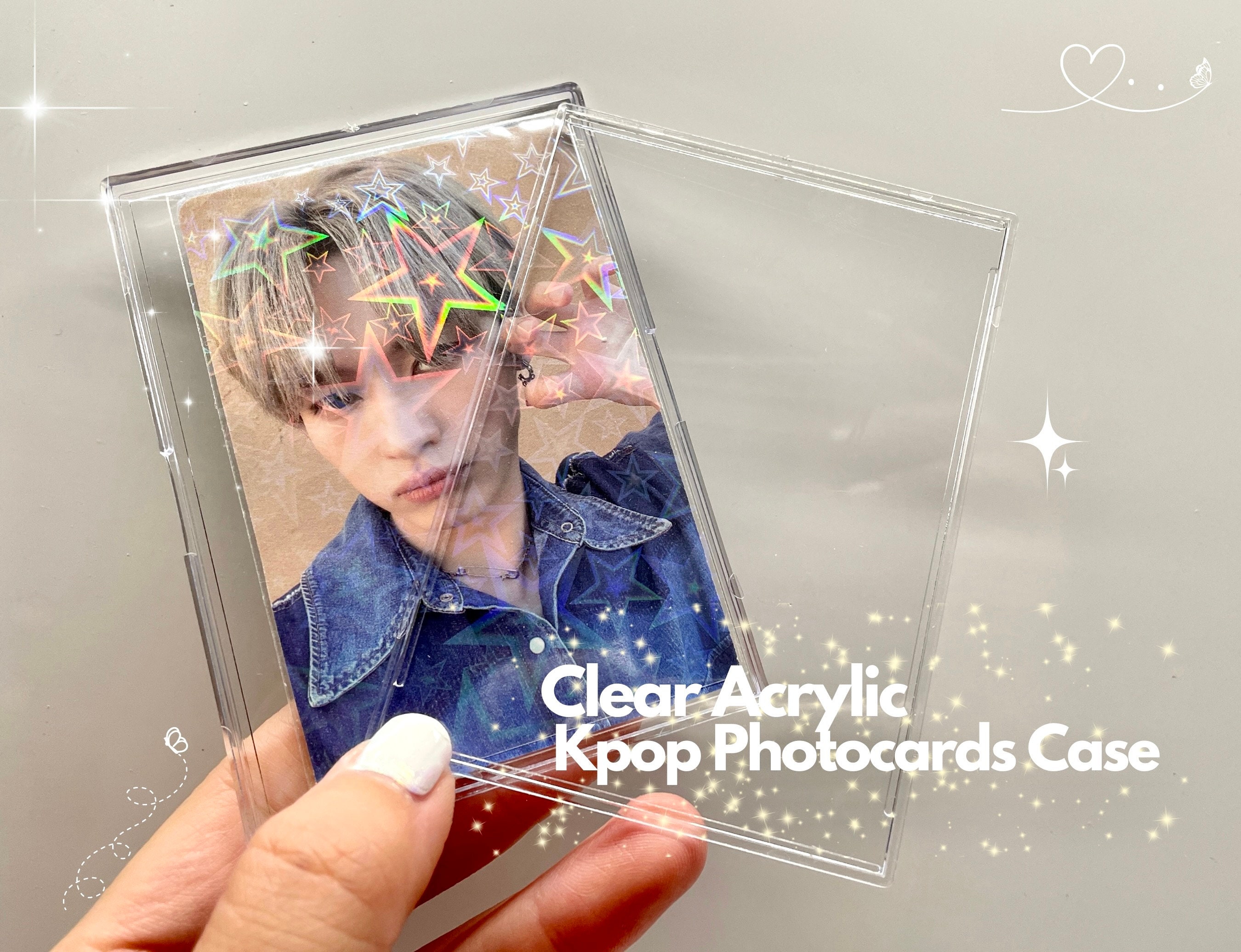  YAHUIPEIUS 1 PCS Kpop Photocard Storage Box Transparent Photo  Card Storage Box Photocard Holder Collection Organizer Box(2 grids) : Home  & Kitchen