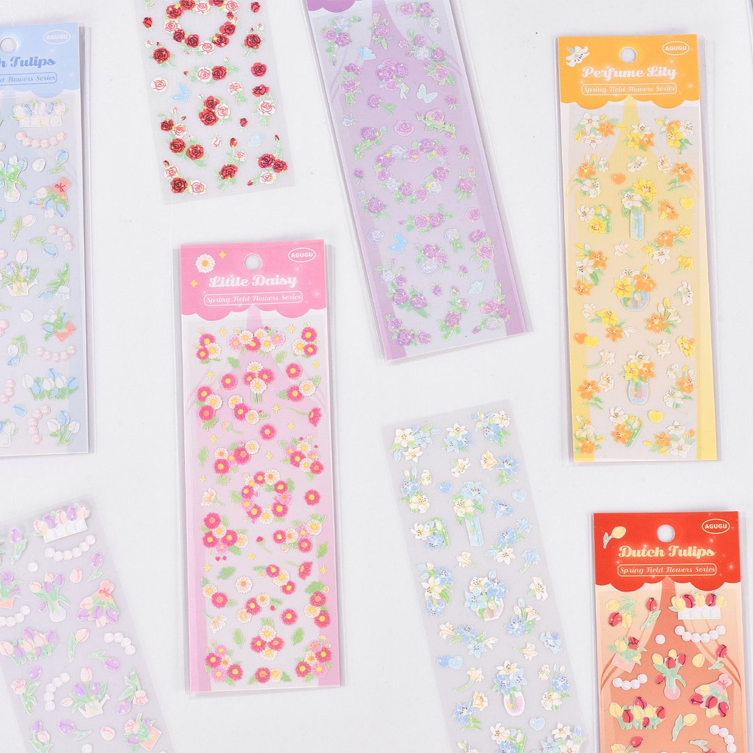 Flower Stickers, Toploader Decoration Stickers, Lily Sticker, Rose ...