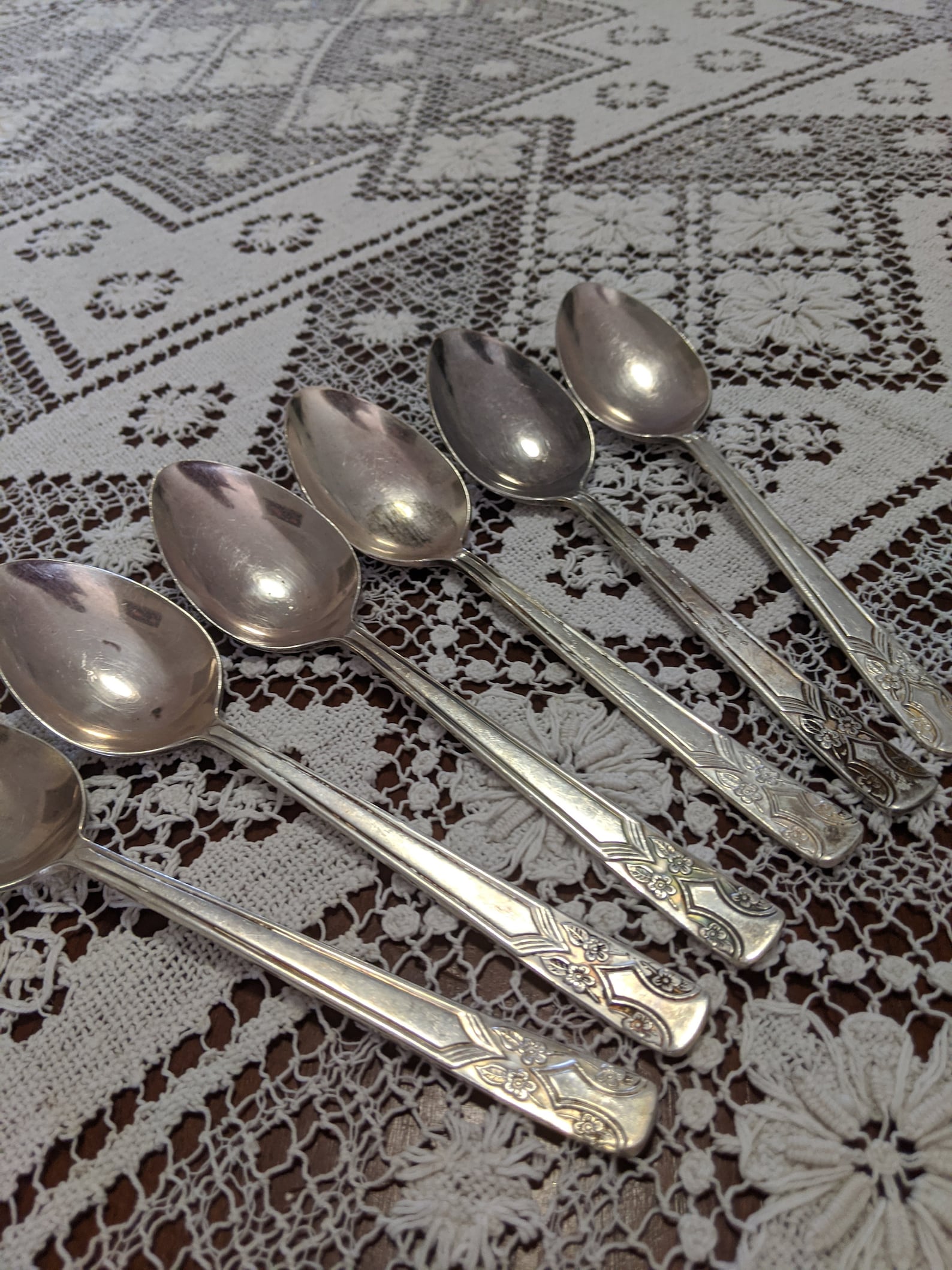 Vintage Silver Desert spoons Etsy