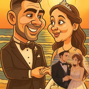 Custom Caricature Portrait from Photo | Funny Pet, Couple or Family Cartoon Drawing | Unique Digital Gift for Animal Lovers