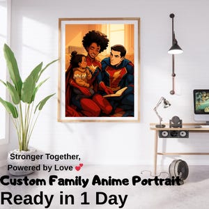 Custom Anime Portrait From Photo Personalized Anime Drawing Couple Gift Custom Anime Style Artwork Digital Anime Portrait Print