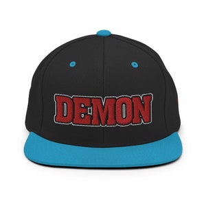 DEMON Snapback Hat, Japanese Kanji Hat, Oni, Hannya, Oni Hat, Kanji hat, demon time hat, devil hat, punk, metal, goth hat, anime hat, evil