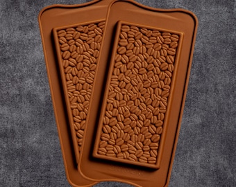2x Schokoladenformen aus Silikon (Kaffeebohnen)