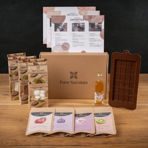 Fabriquez votre propre coffret de chocolats Kit chocolat DIY Idée cadeau chocolat pour enfants adultes Idéal pour les anniversaires, la Saint-Valentin et Noël mit Toppings