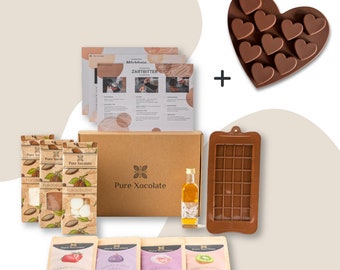 Muttertag-Geschenk Schokolade selber machen Set, Herz-Pralinen-Form