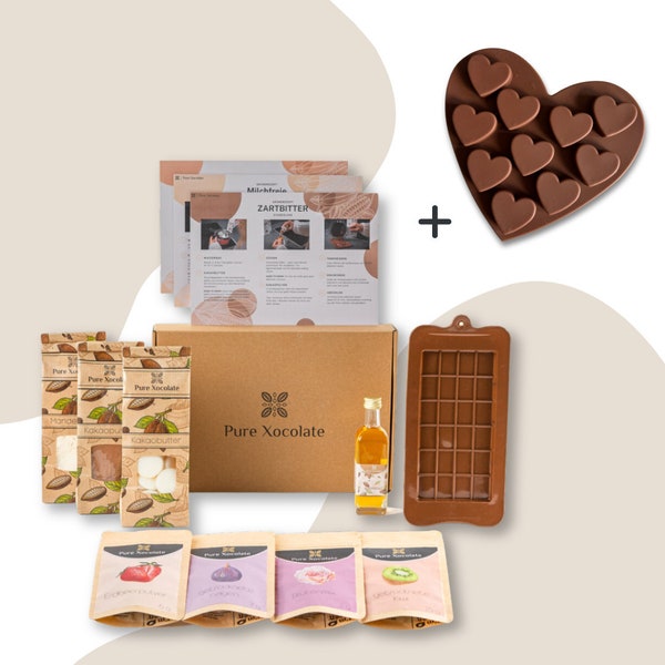 Muttertag-Geschenk Schokolade selber machen Set, Herz-Pralinen-Form