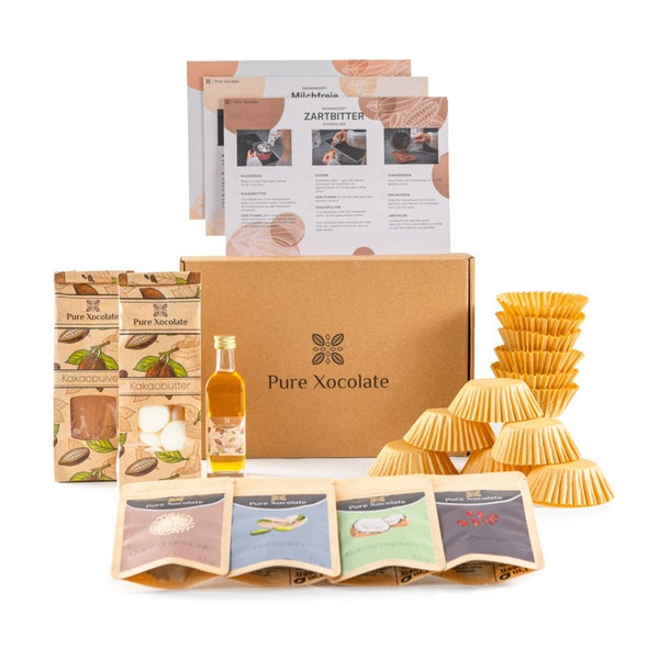 DIY Peanut Butter Cups Set - Schokoladen Kit, Geschenkset, Pralinen & Schokoladen Cups selber machen