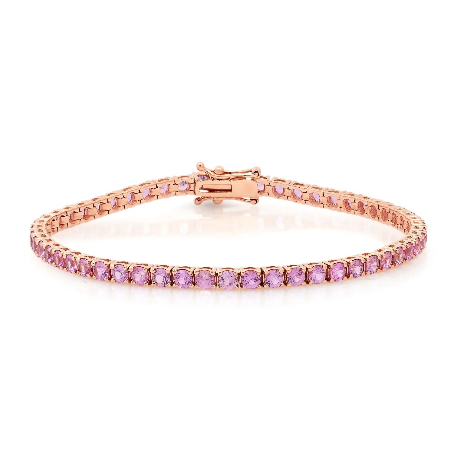 Pink Sapphire Bracelet - Oval 20.72 Ct. - 18K White Gold #J8713