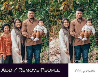Add people / Remove people / Add or Remove Animals / Replace People / Background change / Face Swap / Professional Photo Editing Services