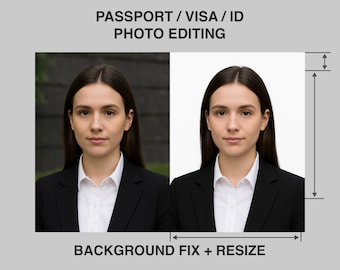 Passport/Visa/ID Photo Editing – Background Fix, Skin Retouch, Resize for Any Country