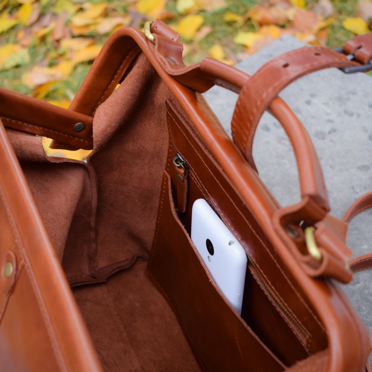 Brown Classic Leather Bag Leather Purse Shoulder Bag Etsy