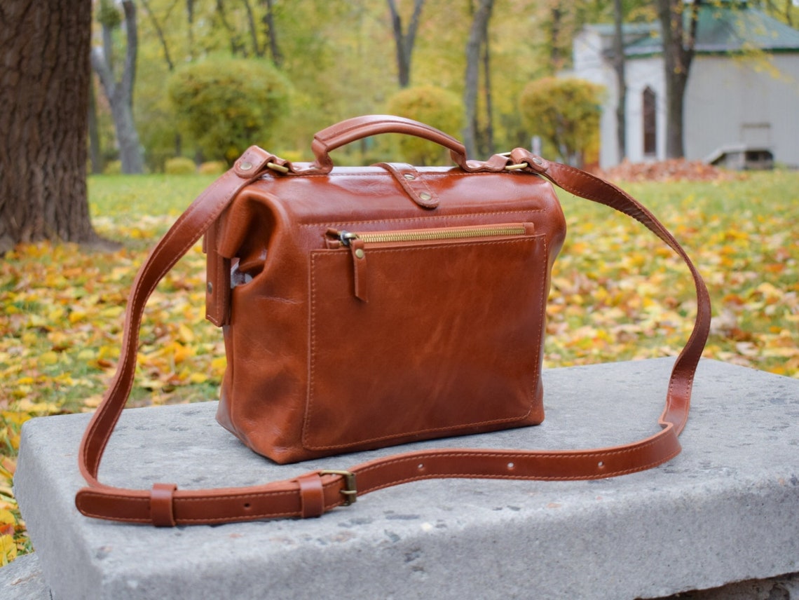 Brown Classic Leather Bag Leather Purse Shoulder Bag Etsy