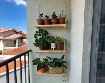 Hanging Plant Shelf- Indoor Planter - Window Shelf-Planter for Patio Living Room Balcony Café Garden Decoration 3 Tier