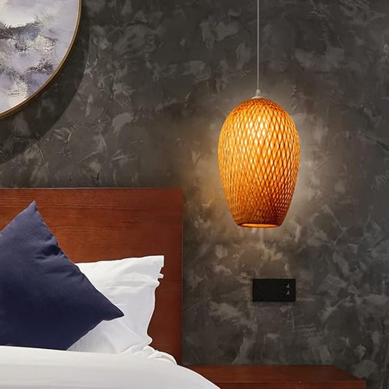 Buy Cane/ Rattan / Wicker Hanging Lamp, Ceiling Light Shade /pendant