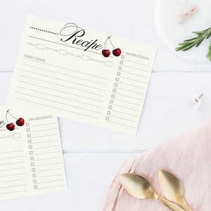 Retro Recipe Cards | Instant Download