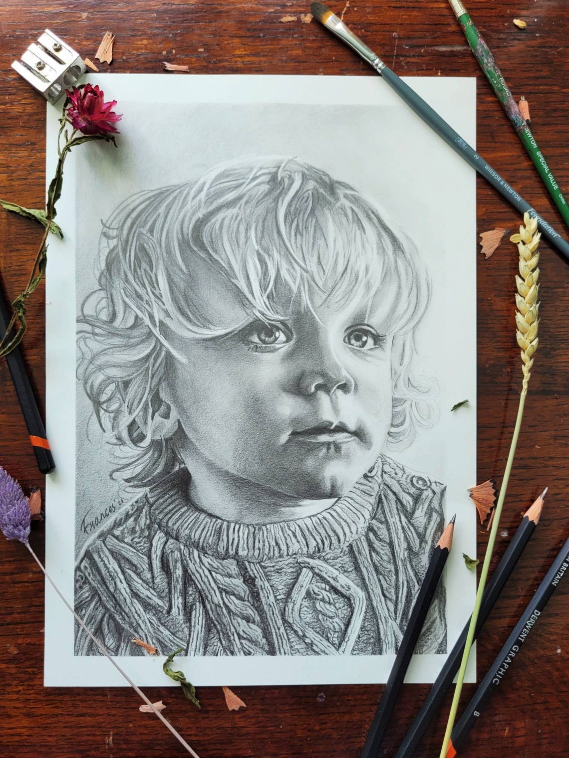 Personalised Graphite Pencil Portrait Etsy