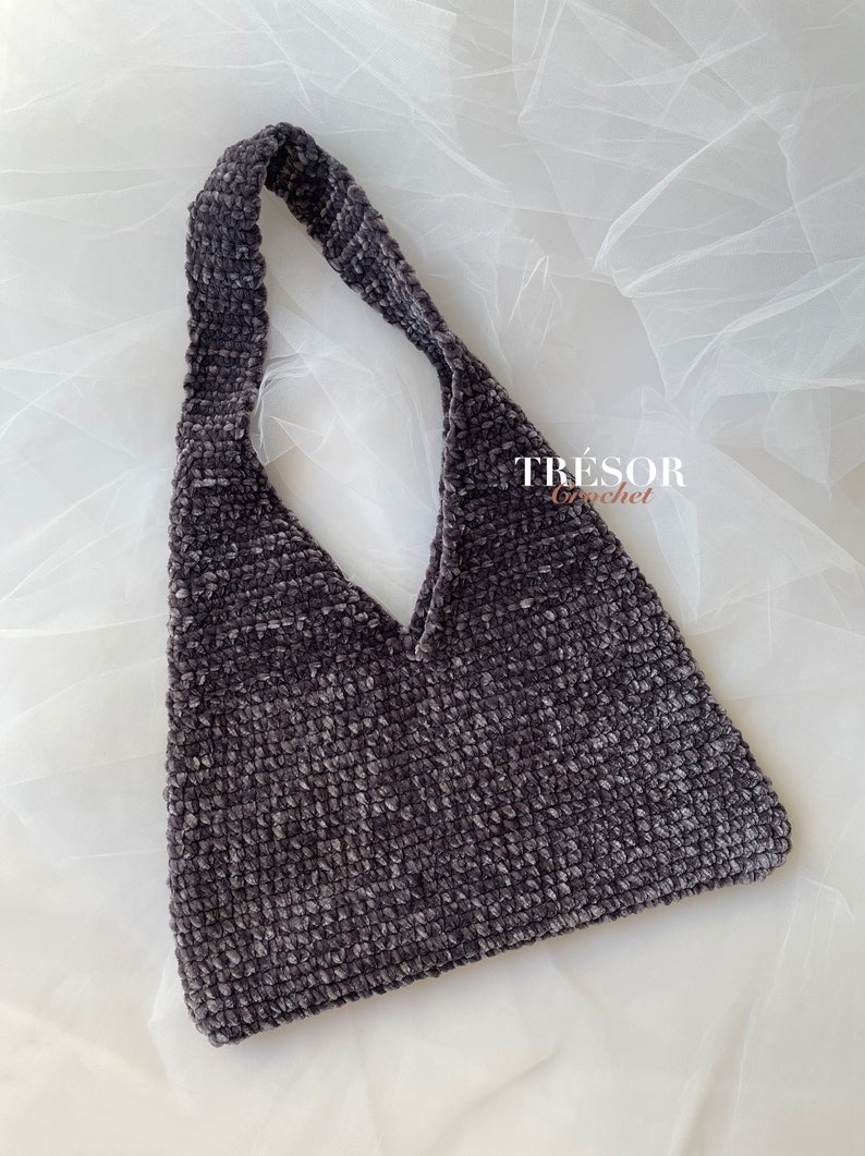 Crochet Handmade Shoulder Bag Crochet Velvet Bag Crochet Tote Bag
