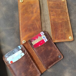 Regalo del Día del Padre, billetera marrón, billetera verde, billetera marrón, billetera bifold delgada de cuero hombres / regalo del día de San Valentín