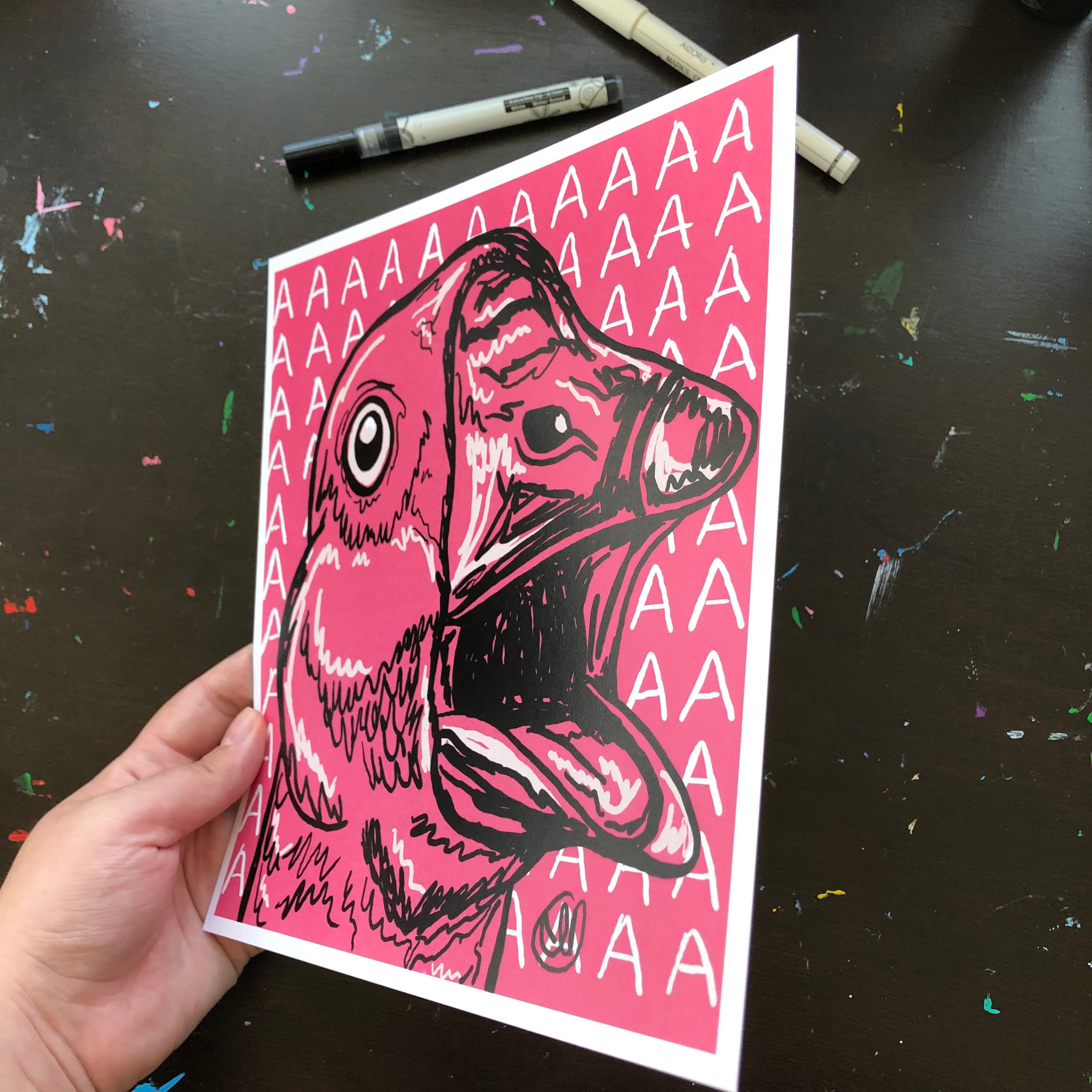 Impresión de arte digital Screaming Goose 8x8in | Etsy España