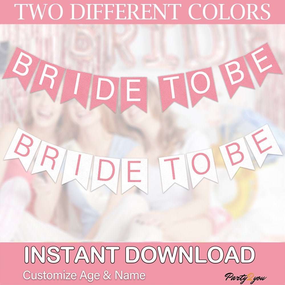 BRIDE TO BE Banner Pdf Template / Two colors / instant | Etsy