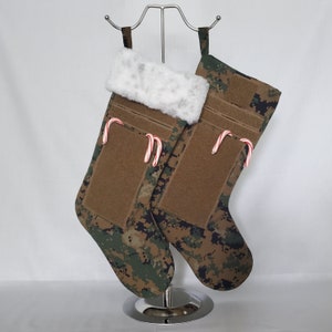 Military Christmas Stocking in Marine Woodland