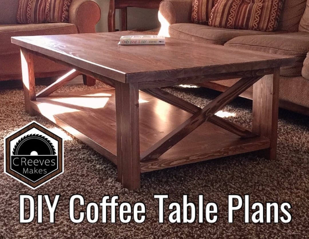 DIY Farmhouse Coffee Table Plans Etsy