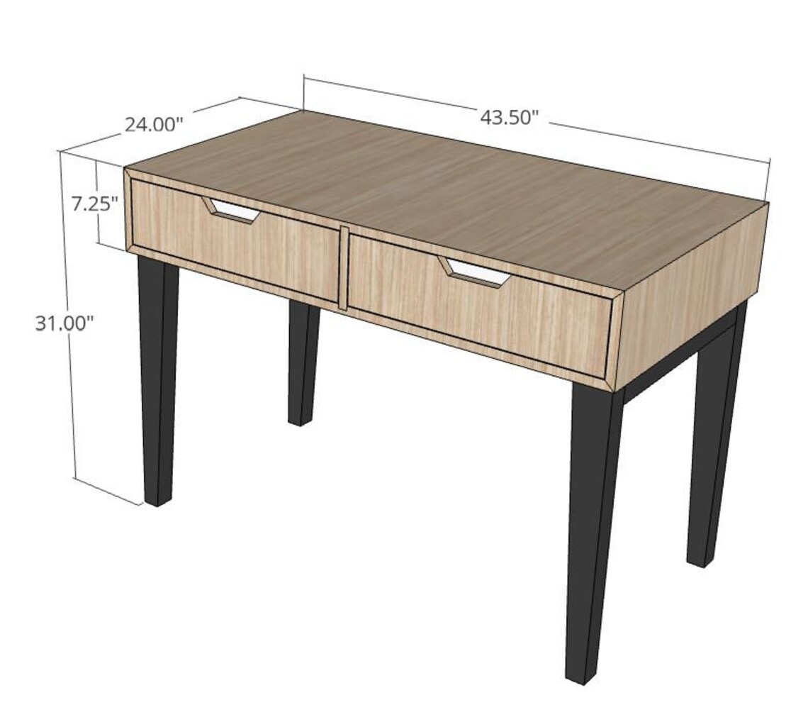 DIY Plywood Desk Plans Etsy