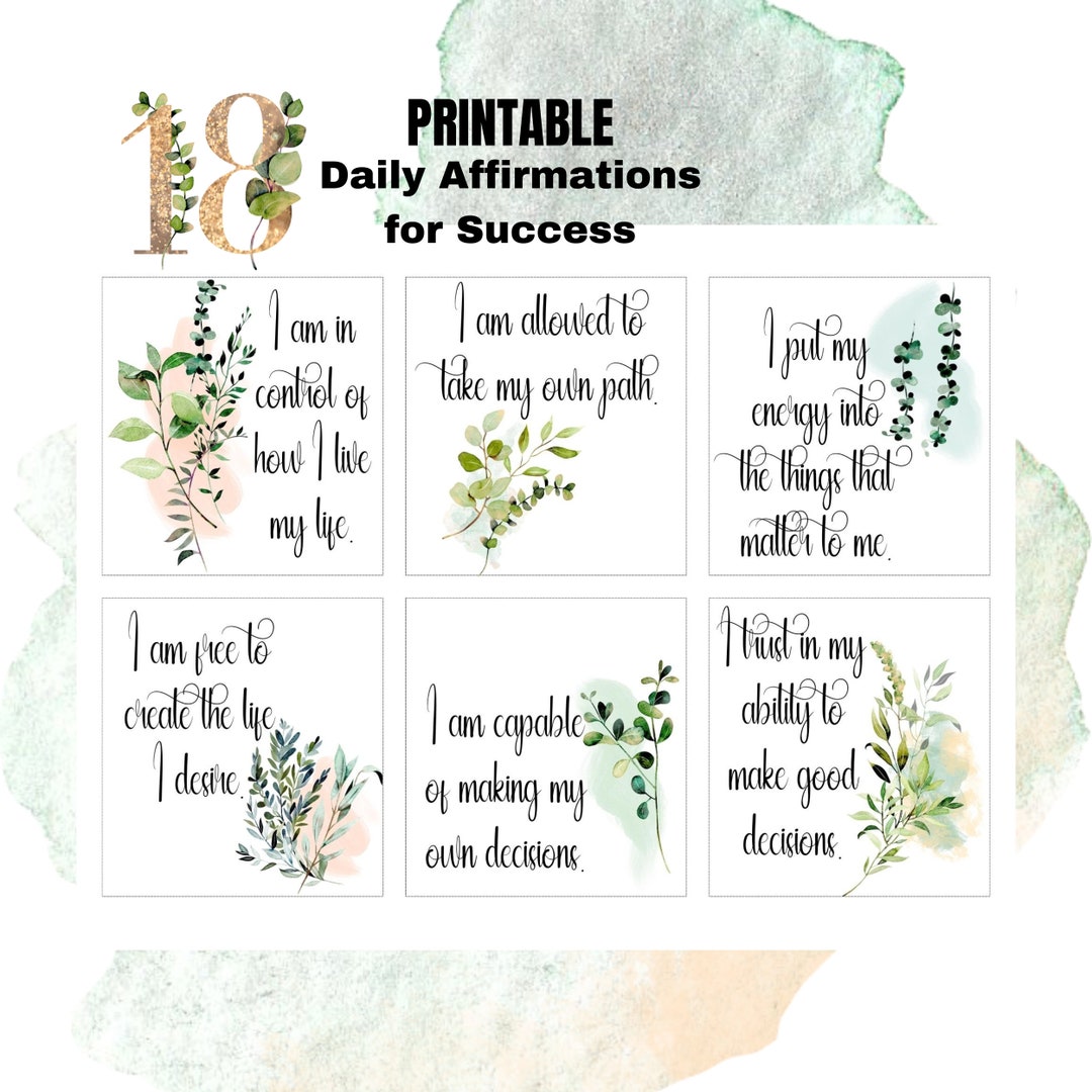 18 Printable Daily Affirmations for Success Etsy 18 Printable Daily Affirmations for Success Etsy