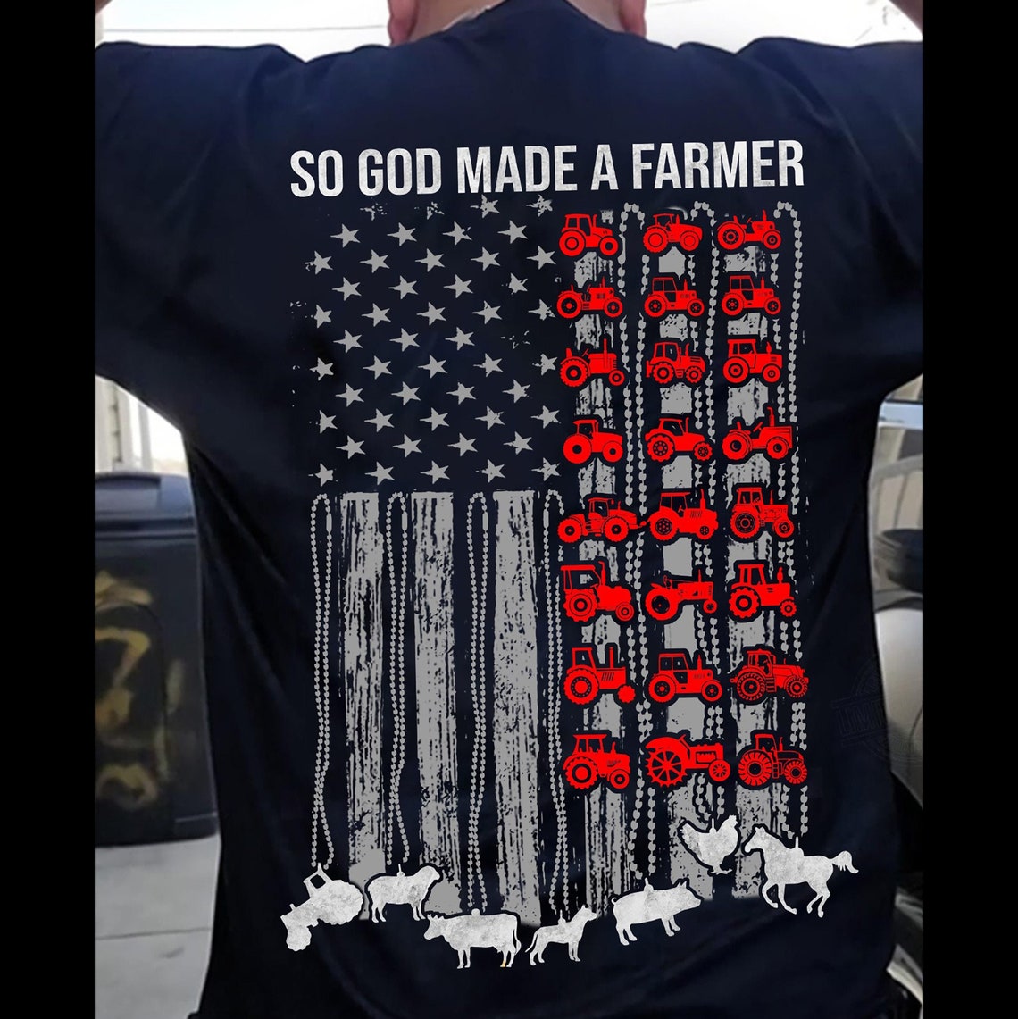 So God Made A Farmer Shirt American Flag Proud Farmer Lover | Etsy