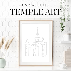 LDS Temples One-Line Wall Art