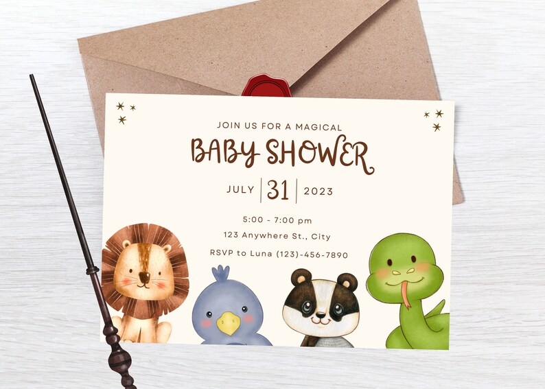 HP Potter Personalized Invitations Baby Shower Child Birthday